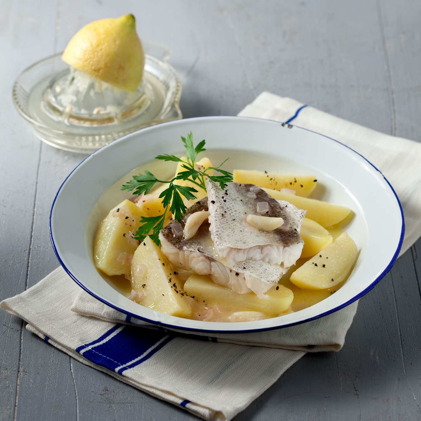 Salt cod with potatoes | Local dish from Lefkada | Gastronomy